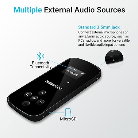 IndoorLink Handheld Wireless Tour Guide System, Tour Guide Audio System, Wide Working Range, Tour Guide Headsets for School Teaching, Factory Visit, Museum Visit, Exhibition, Court.(1T40R)