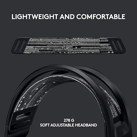 Logitech G733 Lightspeed Wireless Gaming Headset, Suspension Headband, Lightsync RGB, Blue VO!CE Mic, PRO-G Audio – Black, Gaming Headset Wireless, PC, PS5, PS4, Switch Compatible