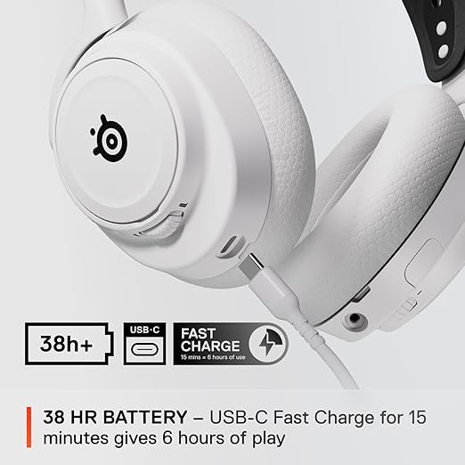 SteelSeries Arctis Nova 7X Wireless Multi-Platform Gaming Headset — Neodymium Magnetic Drivers — 2.4GHz+Bluetooth — 38Hr USB-C Battery — AI Mic — Xbox Series X|S, PC, PS5, Switch, VR, Mobile - White