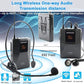 EXMAX EX-938 Wireless Headset Microphone Audio Tour Guide System for Church Translation Teaching Travel Simultaneous Interpretation.(1 Transmitter 200 Receivers with Black Aluninum Storage Case)